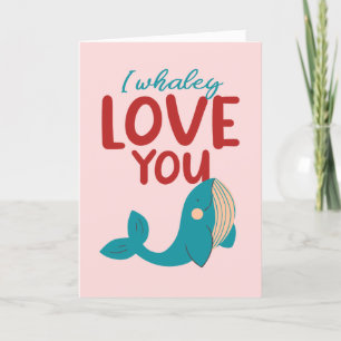 Jag Whaley Kärlek du Cute and Funny Valentine Day Helgkort