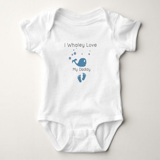 Jag Whaley Kärlek Min pappa Cute Funny Baby T Shirt (Framsida)