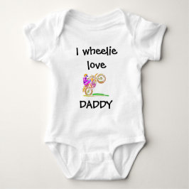 Jag Wheelie Älskar Pappa Motocross Baby Bodysuit T Shirt