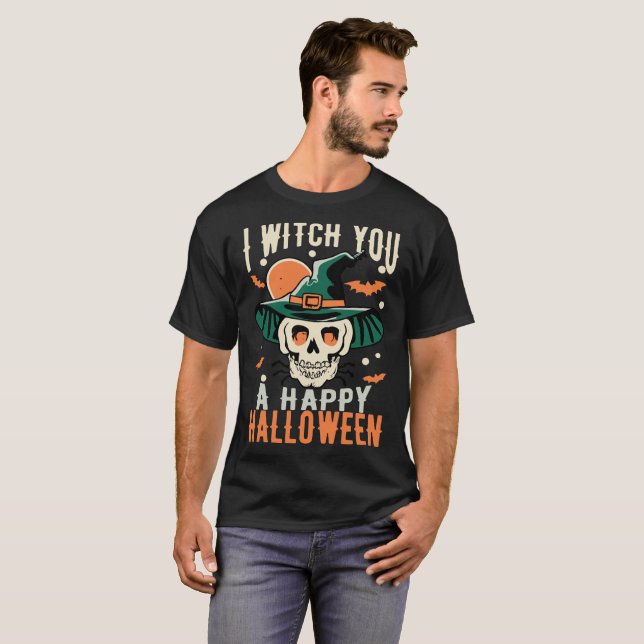 Jag Witch A Happy halloween T Shirt (Hel framsida)