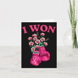Jag Won Boxing-handskar Survivor Rosa Ribbon Breas Kort