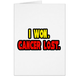 Jag Won. Cancer Borttappad. Hälsningskort