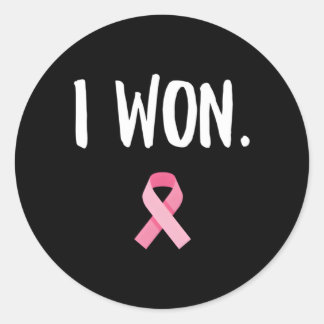 Jag Won K Ribbon Survivor Breast Cancer Awareness Runt Klistermärke