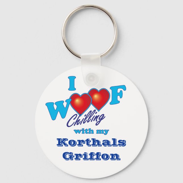 Jag Woof Korthals Griffon Nyckelring (Framsida)