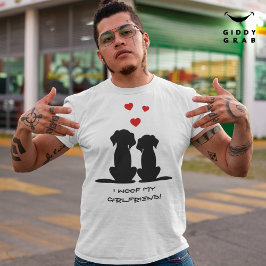 Jag Woof My Girlkompis Cute Hund par Alla hjärtans T Shirt