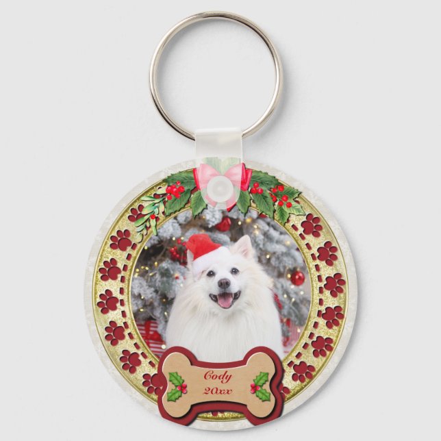 Jag Woof You A God jul Personlig Hund Gift Nyckelring (Framsida)