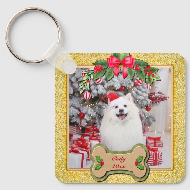 Jag Woof You A God jul Personlig Hund Gift Nyckelring (Framsida)
