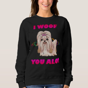 Jag Woof You A Rosa Text Cream Shih Tzu T Shirt