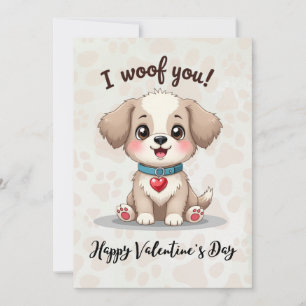 Jag Woof You Alla hjärtans dag Card Julkort