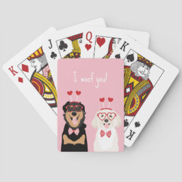 Jag Woof You Valentine Hund Rottweiler Maltipoo Pu Casinokort