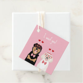Jag Woof You Valentine Hund Rottweiler Maltipoo Pu Gåvor Etiketter