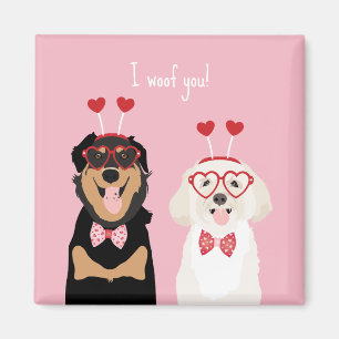 Jag Woof You Valentine Hund Rottweiler Maltipoo Pu Magnet