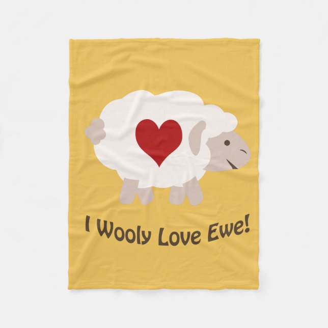 Jag Wooly Kärlek! Fleecefilt (Framsidan)