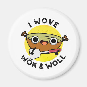 Jag Wove Wok and Woll Funny China Wok Pun Magnet