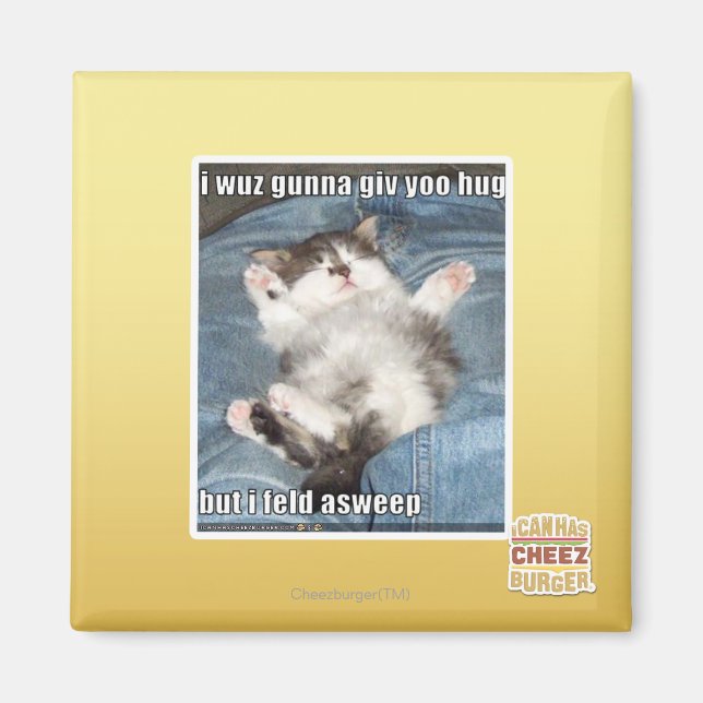 Jag wuz gunna giv yoo hug magnet (Framsidan)