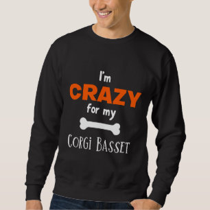 Jag X M Crazy för min Corgi Basset Corgi Basset Id Lång Ärmad Tröja