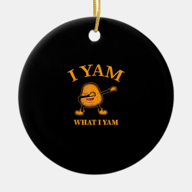 Jag Yam som jag Yam Potato Älskare eller Dancer Julgransprydnad Keramik (Framsidan)