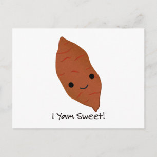 Jag Yam Sweet Cute kawaii Sweet Potato Helg Vykort