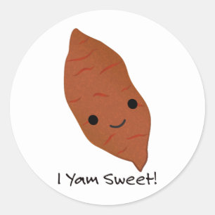 Jag Yam Sweet Cute kawaii Sweet Potato Runt Klistermärke