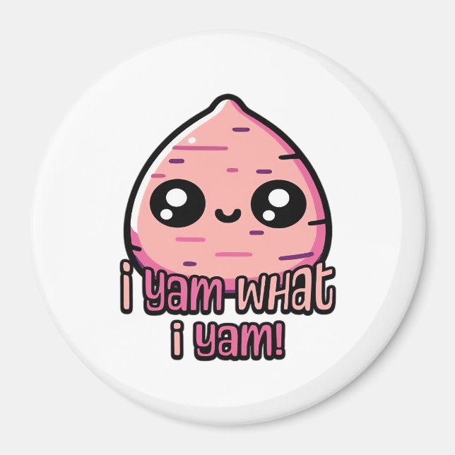 Jag Yam vad jag Yam! Cute Yam Pun Classic Magnet (Framsidan)