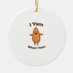 Jag Yam vad jag Yam Dancing Sweet Potato Thanksgiv Julgransprydnad Keramik