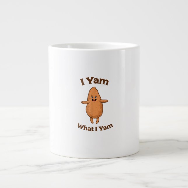 Jag Yam vad jag Yam Dancing Sweet Potato Thanksgiv Jumbo Mugg (Framsidan)