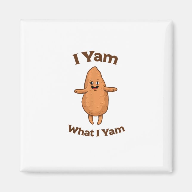 Jag Yam vad jag Yam Dancing Sweet Potato Thanksgiv Magnet (Framsidan)