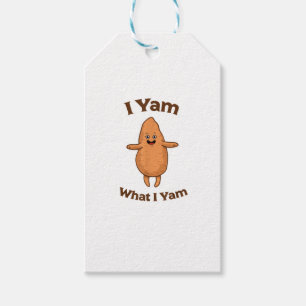 Jag Yam vad jag Yam Dancing Sweet Potato Thanksgiv Presentetikett