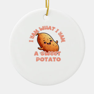 Jag Yam vad jag Yam, en sötpotatis klassisk Julgransprydnad Keramik