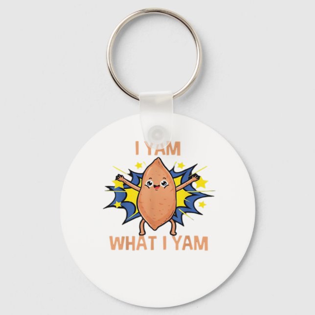 Jag Yam vad jag Yam Funny Sweet Potato Thanksgivin Nyckelring (Framsida)