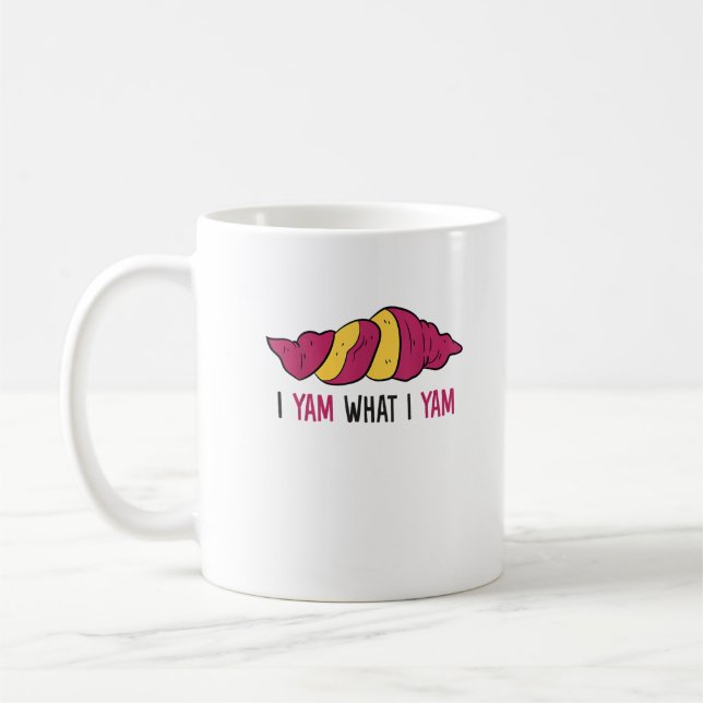 Jag Yam vad jag Yam Sweet Potato Kaffemugg (Vänster)