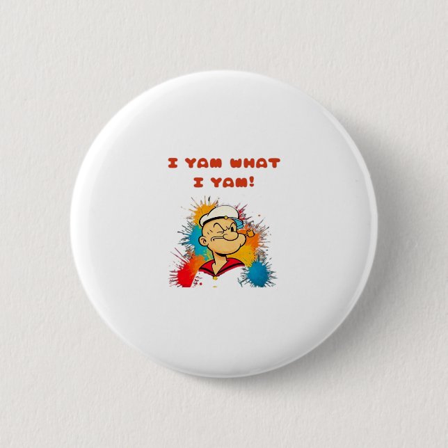 Jag Yam What I Yam Classic Sloth Trendig Knapp (Framsida)