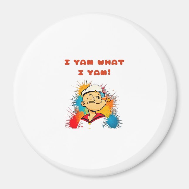 Jag Yam What I Yam Classic Sloth Trendig Magnet (Framsidan)