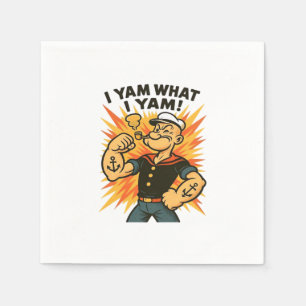 Jag Yam What I Yam Popeye Tecknad Quote Classic Pappersservett