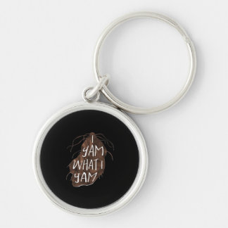 Jag Yam What I Yam - Pun Design Rund Silverfärgad Nyckelring