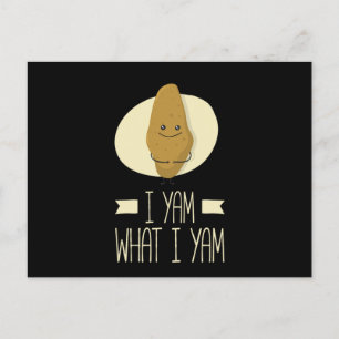 Jag Yam What I Yam Sweet Potato Thanksgiving Vykort