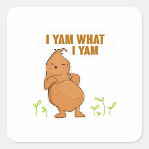 Jag Yam What I Yam Trendig Basic Fyrkantigt Klistermärke