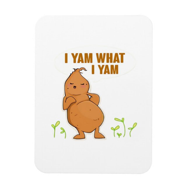 Jag Yam What I Yam Trendig Basic Magnet (Vertikal)