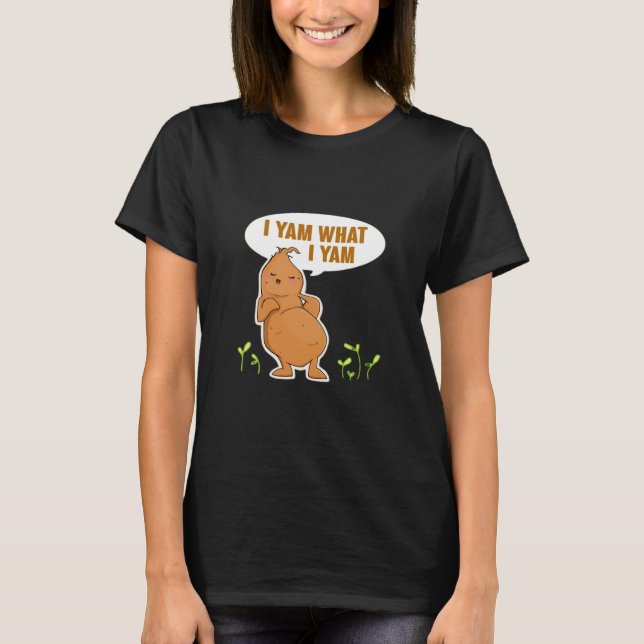 Jag Yam What I Yam Trendig Basic T Shirt (Framsida)