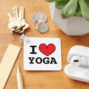 Jag ❤ YOGA anpassad nyckelring present med rött hj
