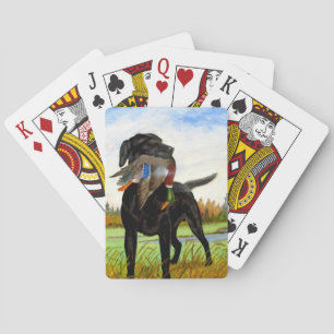 Jaga hundmålning som leker kort casinokort