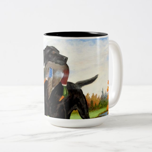 Jaga hundmuggen Två-Tonad mugg (Framsida höger)