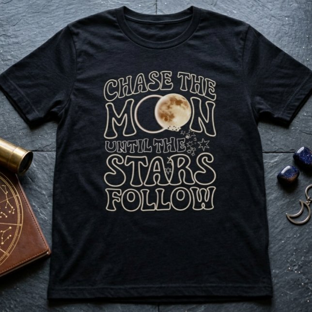 Jaga månen - En stjärntypografi T Shirt (Skapare uppladdad)