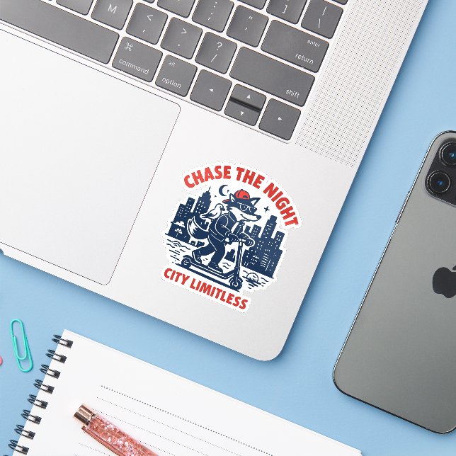 Jaga Natten Klistermärken (Laptop med iPhone)