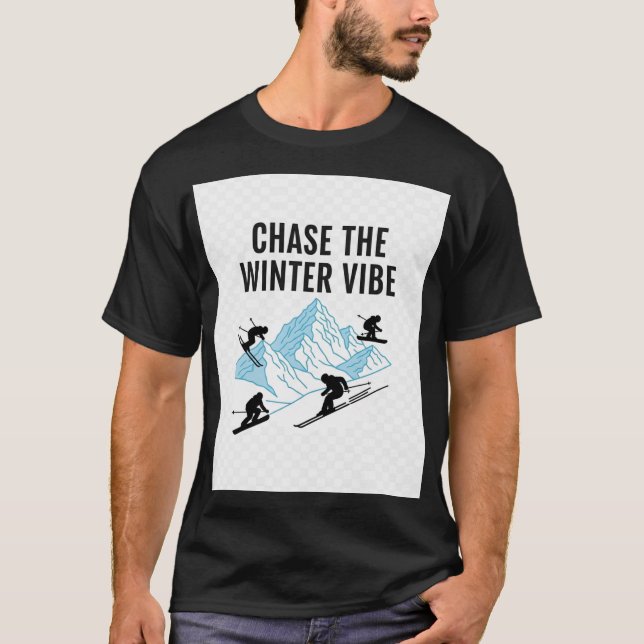 Jaga vinterstämningen Ski & Snowboard T-Shirt | Al (Framsida)