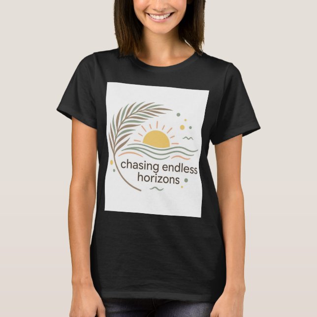 Jagar ändlösa horisonter Sunset Beach T-Shirt (Framsida)