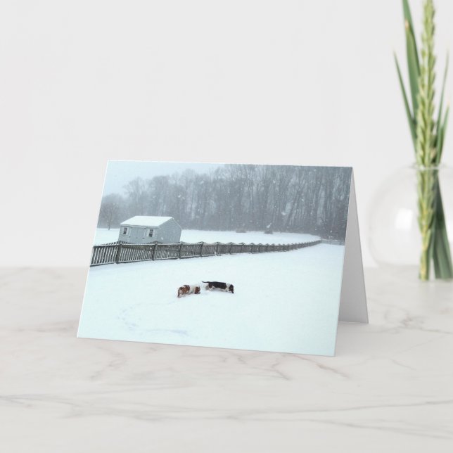 "Jagar basseten för seriehälsningen i för Kort (Framsida)