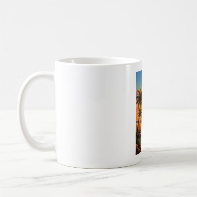 Jagar den gyllene timmen Öken solnedgång Estetik Kaffemugg (Vänster)