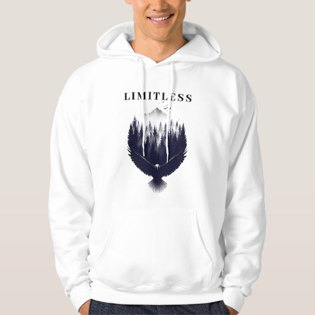 Jagar höghöjd örn vandring dubbelexponering hoodie (Framsida)