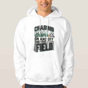 Jagar mål fotboll vintage fält skjorta design_1 hoodie